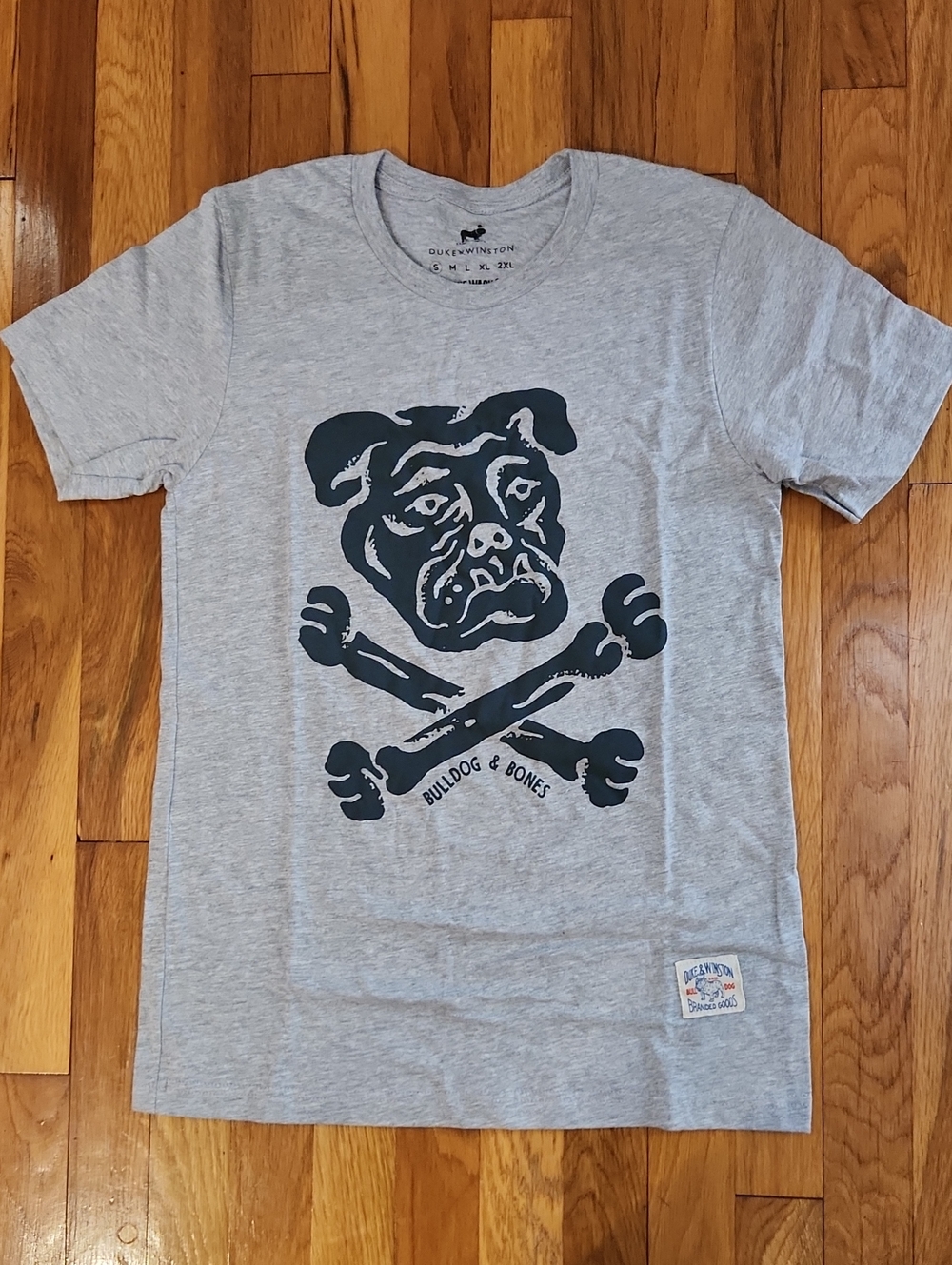 Bulldog & Bones Heather Grey Graphic Dog T-Shirt NWT Size Small